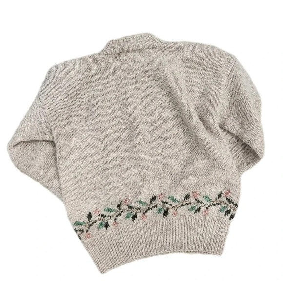 VINTAGE 90'S MICHELLE STUART Hand knit Wool Blend Sweater, US Women's L - Picture 6 of 9